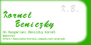kornel beniczky business card